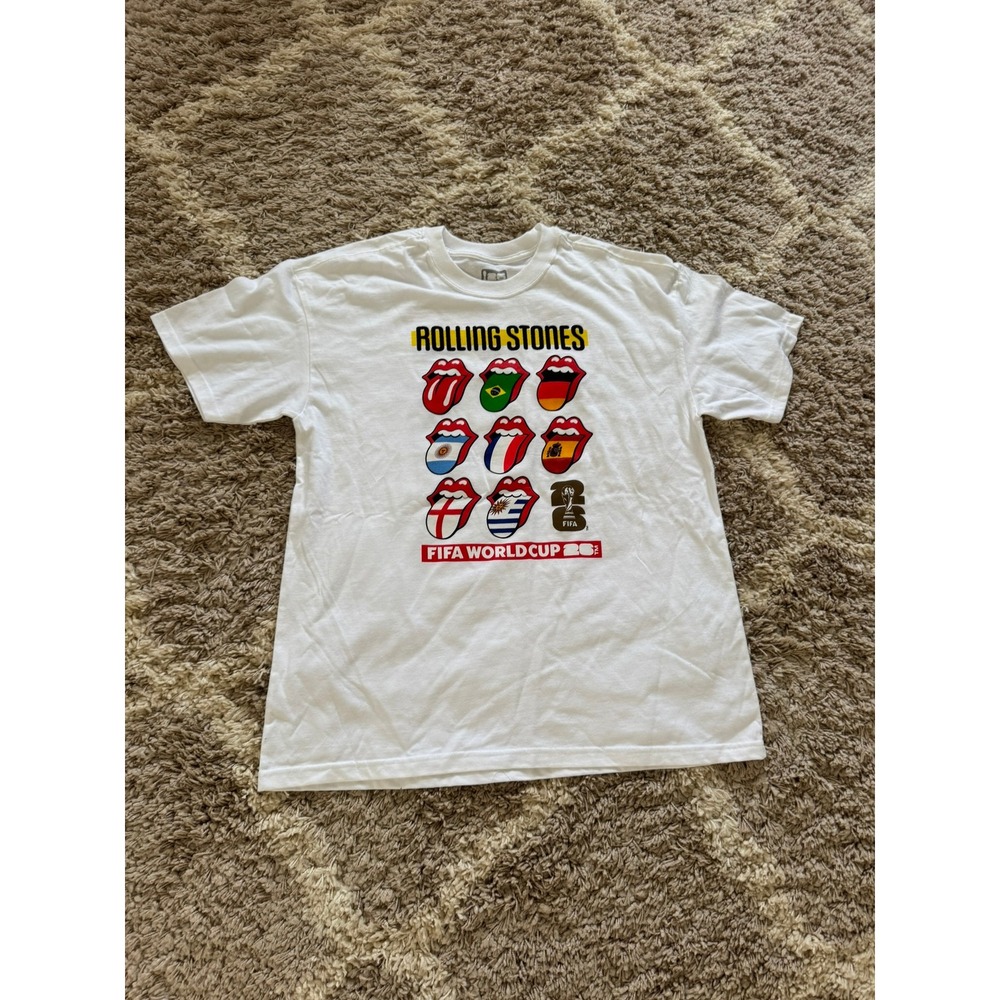 Rolling Stones FIFA World Cup 2026 White Graphic T-Shirt Mens XL Host Cities